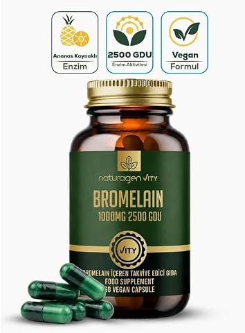 Naturagen Bromelain 1000 mg 2500 GDU | 60 Kapsül | Ananas Kaynaklı Enzim