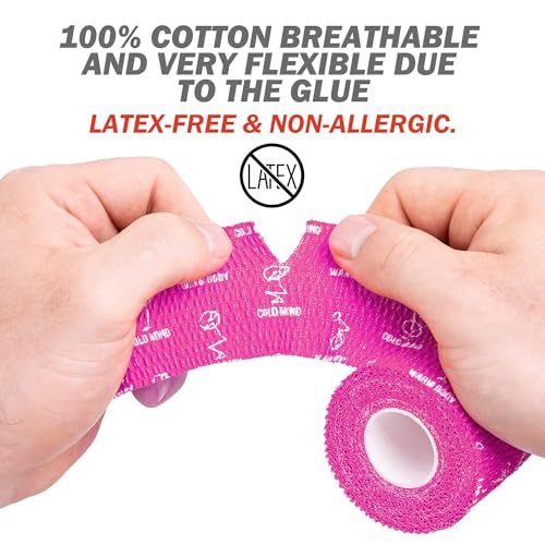 Image of WARM BODY COLD MIND 1.85 inch Weightlifting Thumb Tape - Hook Grip Tape for Powerlifting, Cross Training, Gym Tape, Workout, Weight Lifting Tape, Athletic Finger Wrap (Pink 6 Roll)
