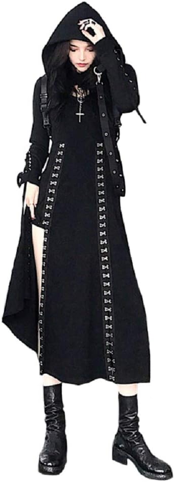 Amazon Co Jp Feano ファション スチームパンク 原宿系 長袖 ミモレ丈 ゴシック 薄手 レディース ヴィンテージ エレガント レトロ ロングドレス M 服 ファッション小物