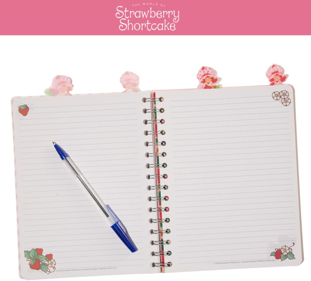 Strawberry Shortcake Tab Journal Notebook, Spiral Bound, 96 Lined Pages, 8 x 7 inches, Pink - Image 3