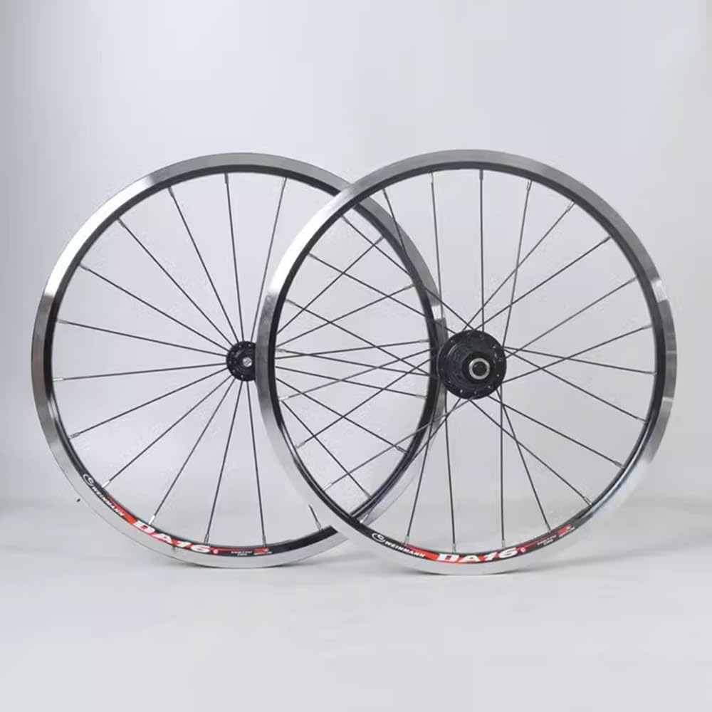 ZXGSXIOU Mountain Bike Wheelset 451 406 V Brake Folding Wheels Quick Release Bearing Hubs Support For 11 Speed Cassette 20 Inch Bicycle Front Rear Rims (Red, 406)