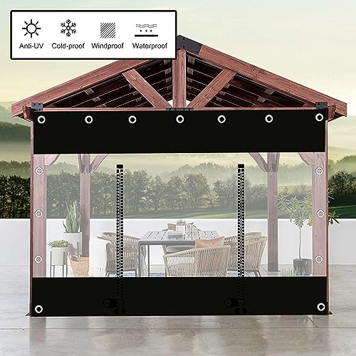Cortinas de lona de PVC transparente aislantes para lluvia 8