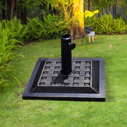 Base sombrilla terraza de resina COSTWAY resistente al viento con soporte cuadrado ajustable 8