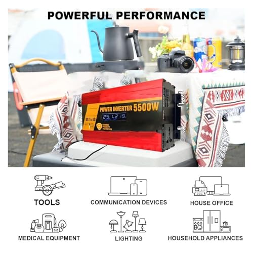 Onduleur de puissance 5500W pour stabiliser la tension 110V depuis une batterie 60V ou 72V - 5