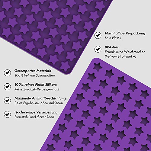 Cuteh Mini Silicone Mold, Chocolate Drops Mold, Christmas Tree Gingerbread Man Star Heart Gummy Candy Molds For Ganache Jelly Caramels Cookies Purple #TOP1