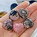 XIANNVXI 10 PC Kristalle Steine Herz Stein Rhodochrosit Schwarz Linie Rhodolith Liebe Heilung Kristall Edelsteine Set Poliert NatüRliche Glückssteine