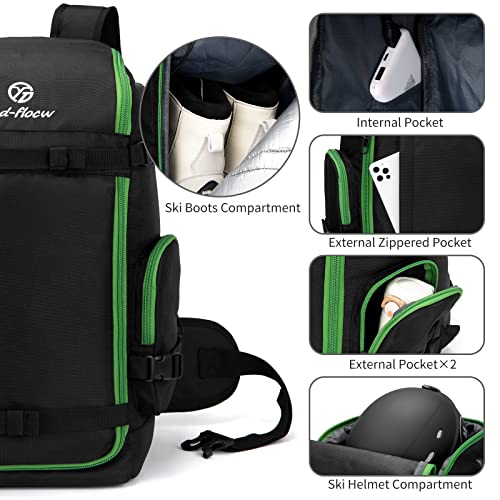 YCDFLOCW Ski Boot Bag Backpack, 50L Large Capacity WaterResistant
