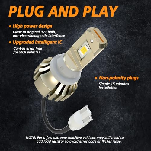 Bestview 912 921 LED Bulb para Luz Reversa de Respaldo 6500K Blanco miniatura 4