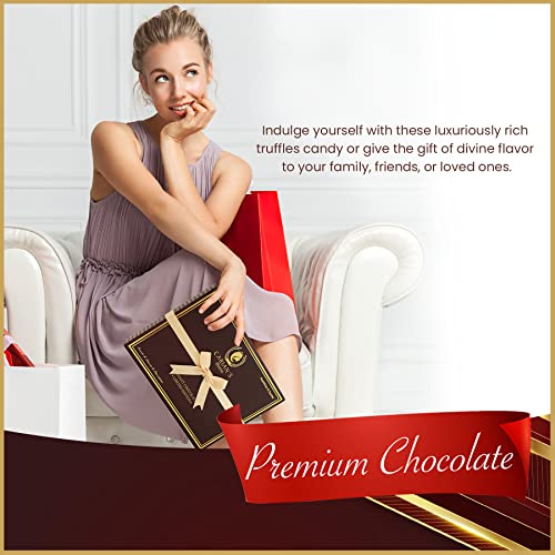 Carian's Bistro Praline Truffles Signature Chocolate Gift Box, Ideal For Mother's Day, Assorted Pralines Box Of Chocolate, Gourmet Chocolate Truffles, Chocolate Truffles Set, Assortment Of Milk And Dark Chocolate, 24 Pcs #TOP5