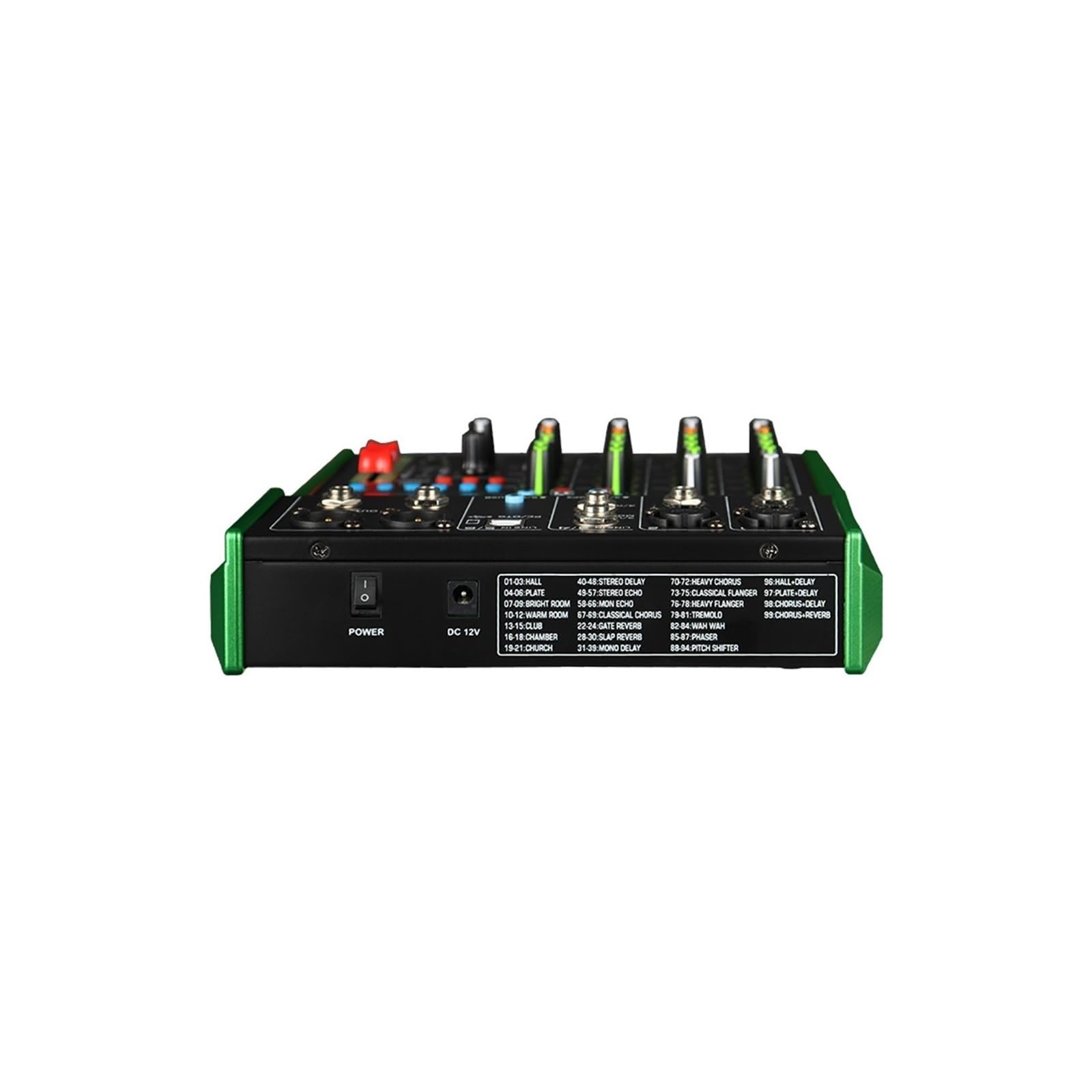 Mezclador de audio, Mezclador de 6 canales, función tarjeta grabación integrada, Bluetooth, reproducción USB, ecualizador 3 etapas, 99 efectos mezcla, consola mezcladora
