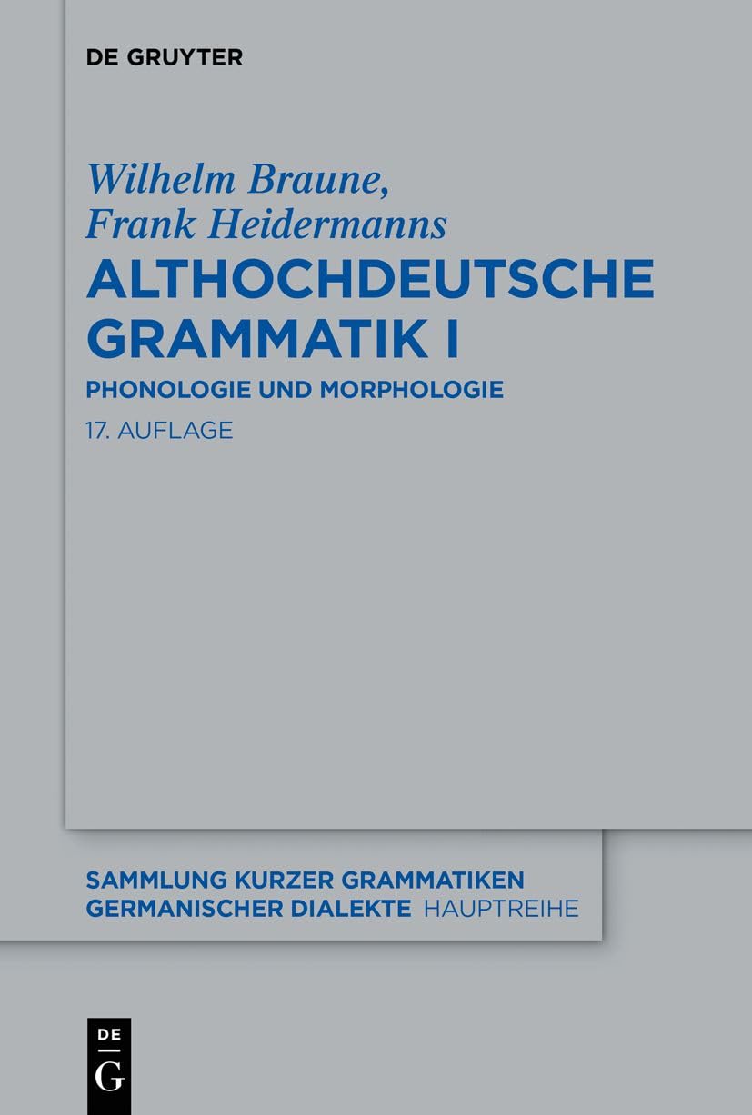 Althochdeutsche Grammatik I: Phonologie Und Morphologie: 5