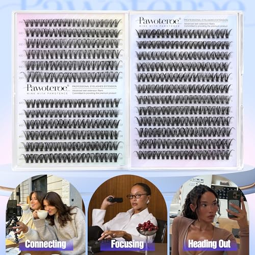 Image of Pawotence Lash Clusters 480pcs Individual Lashes 30D 40D Cluster Eyelash Extensions Eyelash Clusters Lash Extensions for Self Application (30D&40D, 0.07D, 11-16mm Valuable Pack)