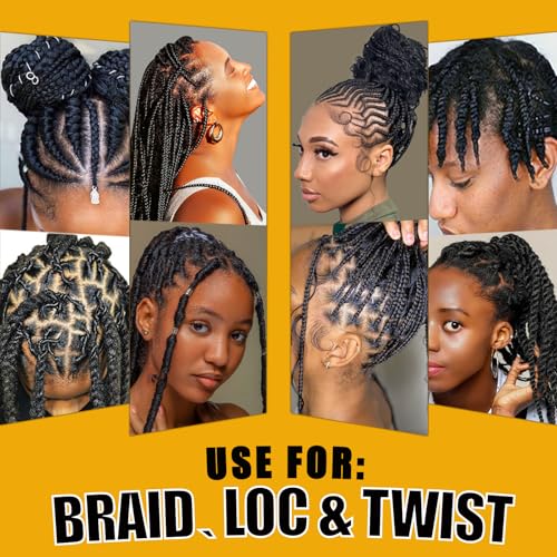 8.8OZ Strong Hold Braiding Gel for Twists, Locs, Cornrows - Tames Frizz, High Shine, No Flake, Easy Edge Control - Thumbnail 3