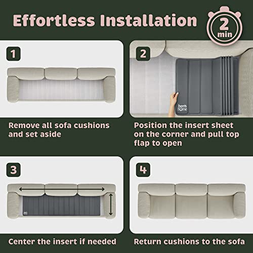 Ben'shome® Upgraded Couch Cushion Support [58"-67"] - Sofa Cushion Support For Sagging Seat, Strong Couch Supports For Sagging Cushions, Couch Support To Fix Your Living Room Sofa | 0.4" Thick #TOP7