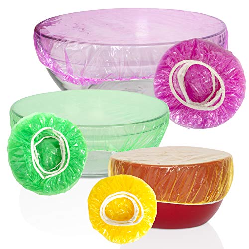 Besti Set Of 96 Colorful Elastic Food Storage Covers | Reusable Fitted Bowl Covers Great Substitute For Foil And Plastic Wrap | Translucent Stretchy Plate Cover Delivers Ultimate Convenience #TOP3