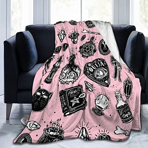 Blublu Witchy Witch Blanket Flannel Throw Blanket Flannel 50"X40" For Men Women Kids Gifts #TOP7