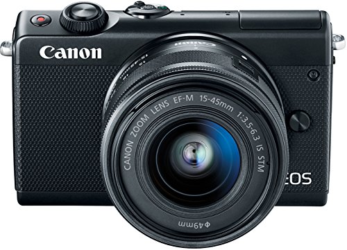 Image of Canon EOS M100 2209C011 Mirrorless Camera w / 15-45mm Lens - Wi-Fi, Bluetooth and NFC Enabled (Black)