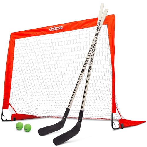 GoSports Hockey Street Set - Includes Pop-Up Goal and 2 Hockey Sticks with 2 Balls by GoSports - Used condition - US$36.85