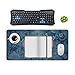 Blue Floral Lace Desk Mat Non-Slip Laptop Writing Pad Large Keyboard Mousepad with Rubber Base 23.6