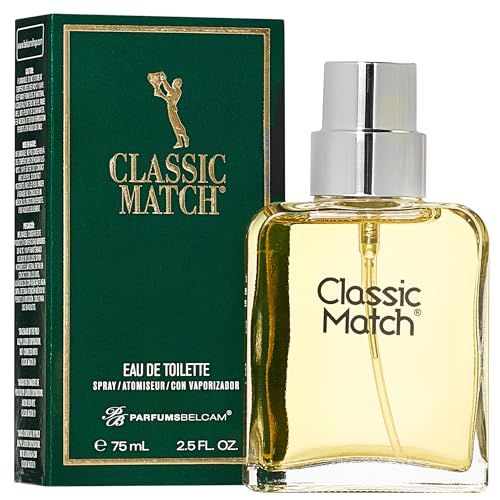 PB ParfumsBelcam Classic Match Green Eau De Toilette Spray for Men – Fresh Chypre Cologne, Bergamot, Basil, Musk, Long-Lasting Masculine Fragrance, Signature Scent – 2.5 Fl Oz