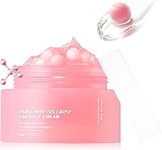 PDRN Pink Collagène Cream, Crème de Remplissage Polypeptide, Crème Capsule Polypeptidique Rose, Renforce l'élasticité, Raffermit et Raffermit, Crème en Capsules-50G