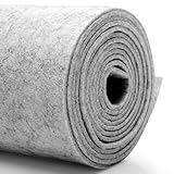Tissu en feutre DIY 40cm x 250cm - 3mm d'épaisseur Feutre de bricolage en couleurs unies – Tissu en feutre au mètre pour tapis de voiture, marchés de Noël et projets géants, tapis de feutre - Gris