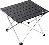 Portable Camping Table, Lightweight Folding Table with Aluminum Table Top and Carry Bag, Easy to Carry, Perfect for Outdoor, Picnic, Cooking, Beach, Hiking, Fishing (Black, Large)