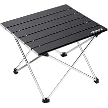 Portable Camping Table, Lightweight Folding Table with Aluminum Table Top and Carry Bag, Easy to Carry, Perfect for Outdoor, Picnic, Cooking, Beach, Hiking, Fishing Black, Medium