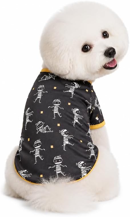Petitebella Halloween Theme Puppy Dog Shirt (Mummy, Medium)