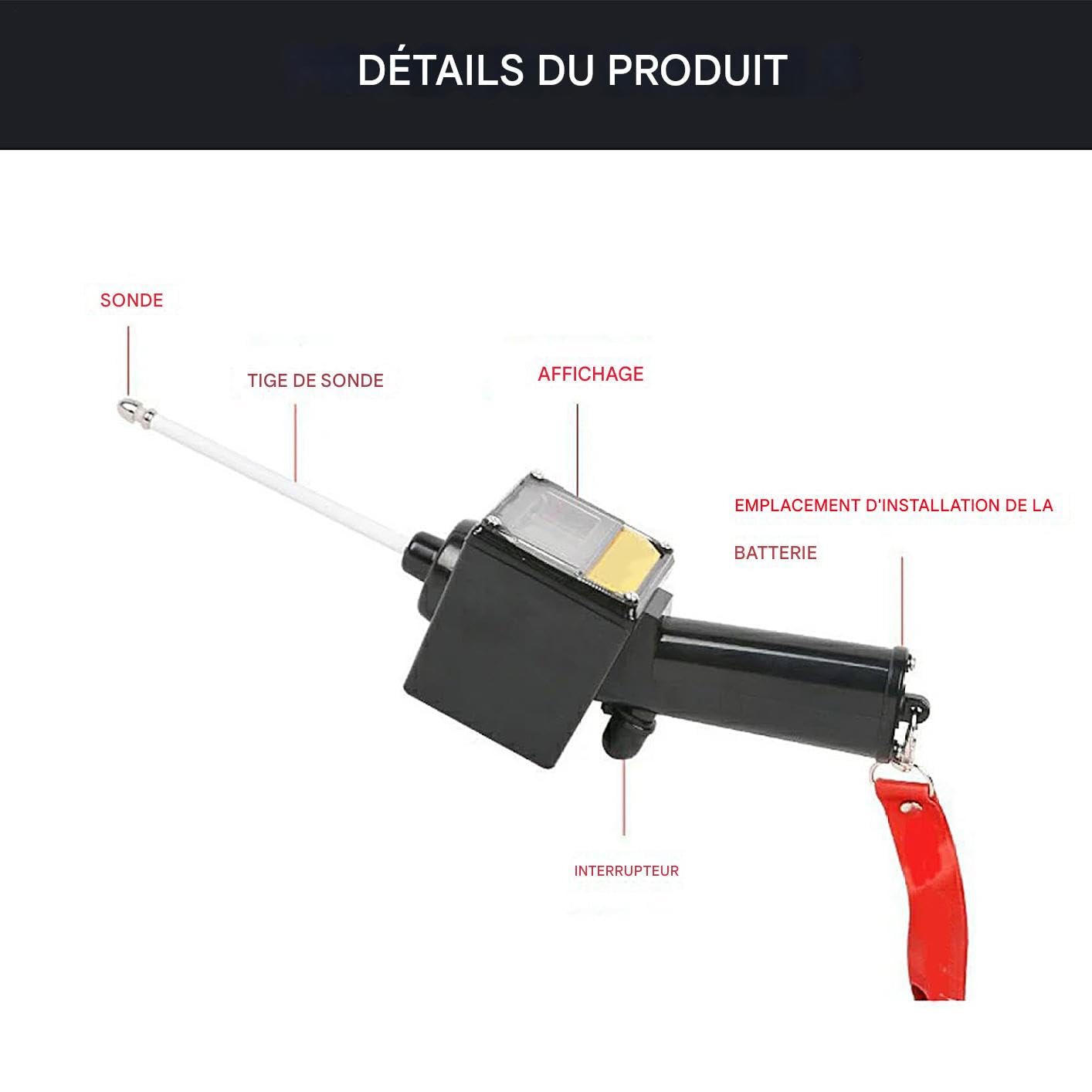 Détecteur d'Ovulation Canine - Test De Gestation Canin Avec Sonde Magnétique 5 cm | Accessoires D'Élevage Canin Alimentés Sur Piles Avec Dragonne Détecteur D'Ovulation Étanche Pour Chenils Maison Inté