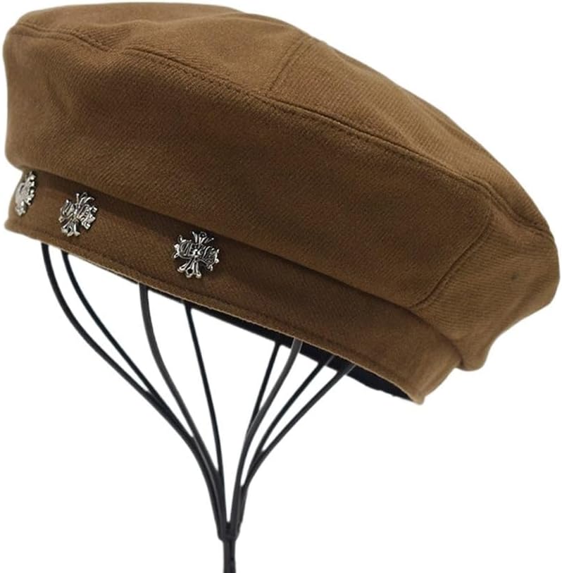 JSEIAJB Autumn and Winter Leisure Beret Women's Versatile Warm Artist Hat(Black)