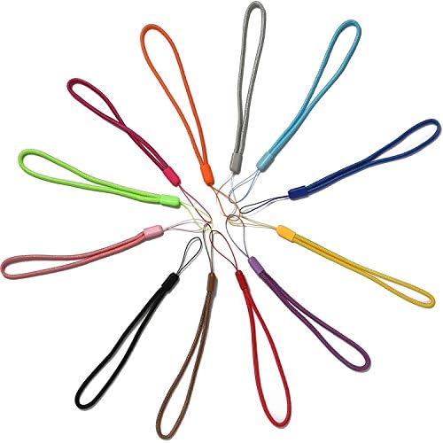 AMUU 12 Pack Wrist Lanyards Quick Colorfull Hand Wrist Light-weight Lanyard Strap String for USB Keys Keychain Assorted Colours