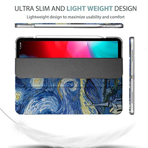 Image of DuraSafe Cases iPad PRO 11 Inch 1st [ PRO 11 2018 1 Gen ] A1980 A1934 A2013 A1979 MTXN2HN /A MTXP2HN /A MTXR2HN /A Trifold Printed Hard Smart PC Transparent Back Cover - Starry Night