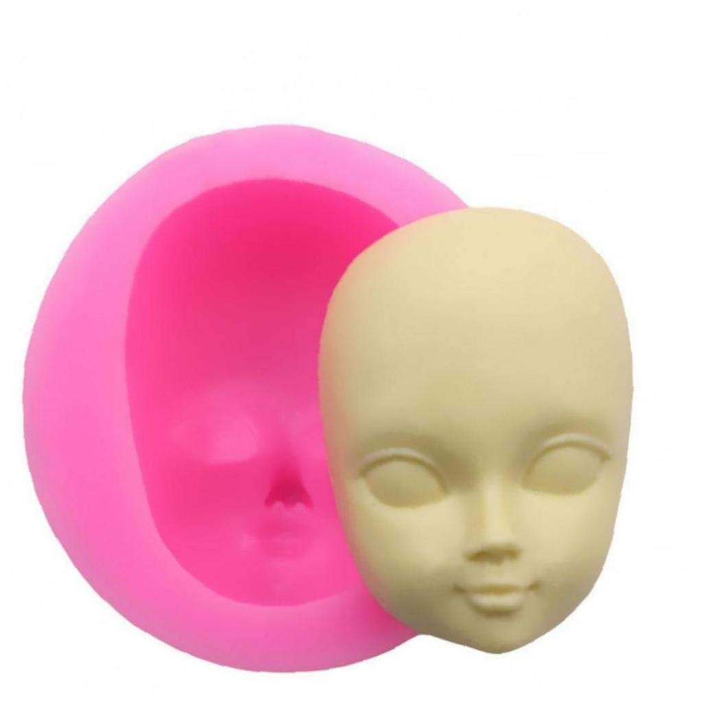 Byfri Girls Pink Diy Face Silicone Mold Fondant Molds Cake Decorating Tools Woman Mask Mould Polymer Clay Resin Molds
