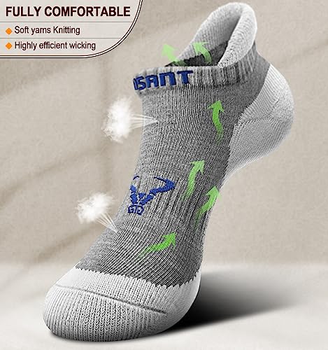 Image of BULLIANT Men Running Ankle Socks 6Pack-Cushioned Support-Low Cut No Show