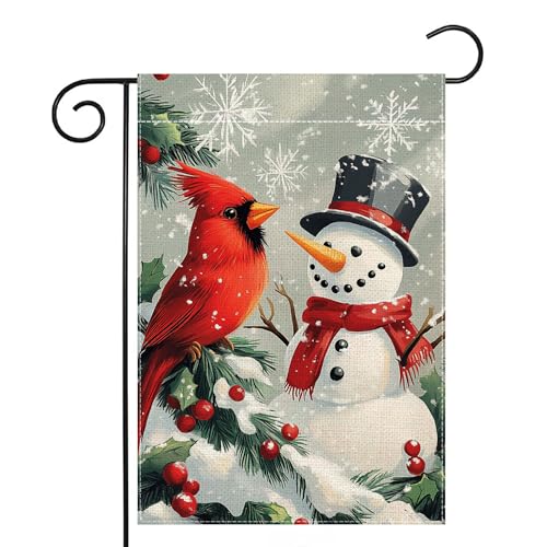 Drapeau de jardin bonhomme de neige pour décorer votre entrée sous la neige