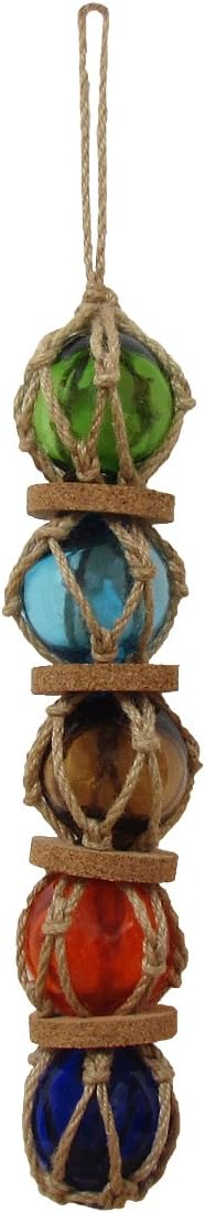 Treasure Gurus Nautical Rope Fishing Net Glass Buoy Set of 5 Assorted Colors Buoys