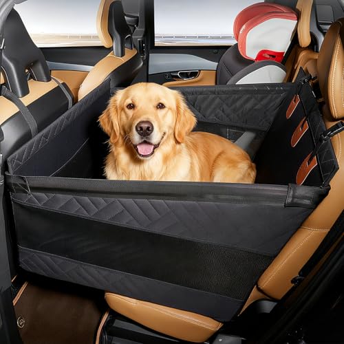 [Innovista]ペットカーシート【アップグレード版】犬 車用ベッド ドライブボックス 犬用シート 中型犬対応 アウトドア 防水 滑り止め リード付きカーベッド 耐久性 ユニバーサルタイプ スペース拡張 視認性メッシュ窓 リード 耐摩耗性 取り付け簡単 折りたたみ式 洗濯可能 旅行 キャンプ アウトドア 多頭飼い