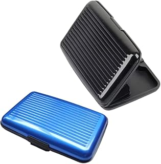 2 Pcs Tarjetero de Aluminio para Tarjetas de Credito, Estuche para Tarjetas de débito, Tarjetero con RFID Bloqueo, Funda para Tarjetas de Crédito para Hombre y Mujer