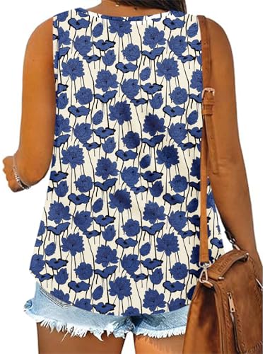 Image of Plus Size Tank Tops for Women Summer Sleeveless Tops Loose Fit Tunic Tanks