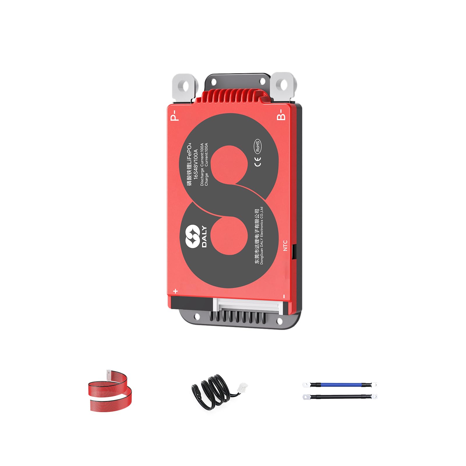 DALY 4S-16S BMS 15A to 200A Protection Board with Balance Wire and Temperature Sensor for Lithium Battery Pack(LifePO4 16S 48V,100A)