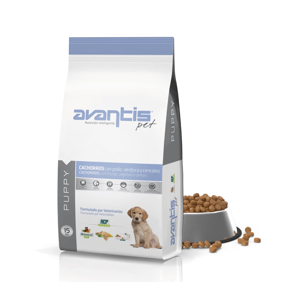 Avantis Pet Puppy Chicken and Rice 15 kg – Puppy Food – Natural Herbs – High Digestibility – All Breeds