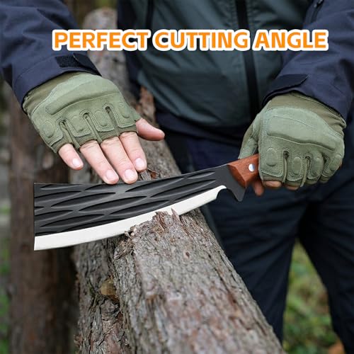 Full Tang Machete with Sheath, High Carbon Steel Machetes for Cutting Trees and Yard Work, Heavy Duty Machete with Ergonomic Walnut Handle for Bushcraft, Outdoor Hunting, Gardening and Survival by ZOOM.LZ - Image 4