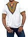 Huiyuzhi Mens African Print Dashiki T-Shirt Tops, Medium, White
