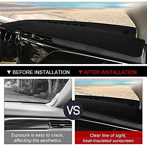 Autorder Custom Fit For Dashboard Cover Mat Toyota Camry 2018-2021 2022 2023 Accessories Dash Cover Nonslip Flannel Dash Mat Protector Sunshade No Glare (Without Hud) #TOP3