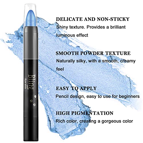 Boobeen Eyeshadow Pencil Crayon Waterproof Eyeshadow Stick Shimmer Cream Eyeshadow Pen Create Glitter Eye Makeup, Easy To Use (13#) #TOP2