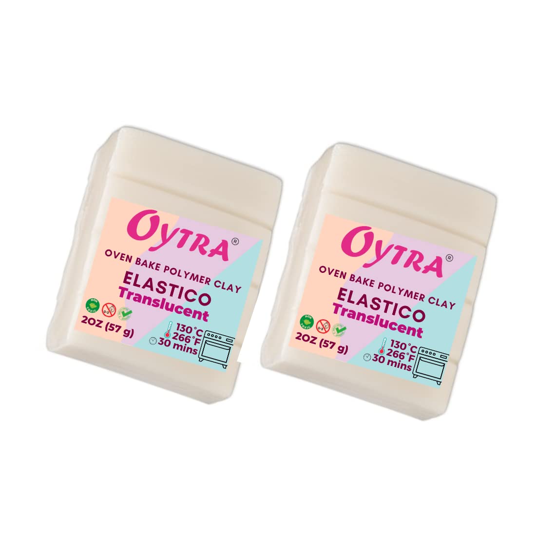 Oytra100g Translucent Polymer Oven Bake Clay Elastico Series for Jewellery Making Artists