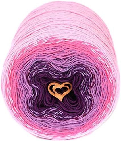 Cake Gradient Soft Cotton Yarn for Hand Knitting Crocheting Multicolor Summer Shawl Baby Blanket Color Changing 9.88 uncia/984 Yards (801)