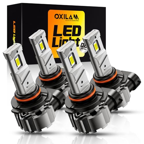 Image of OXILAM 9005 9006 Light Bulbs, 6500K Bright White 1000% Luminosity, Compact Design, Easy Installation, Reliable Beam, Wide Vehicle Compatibility, Pack of 4