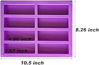Vista 3 de Palksky (2 piezas) Barra rectangular de granola de 8 cavidades, molde de silicona, moldes de barra de nutrición/cereales, barra de energía
